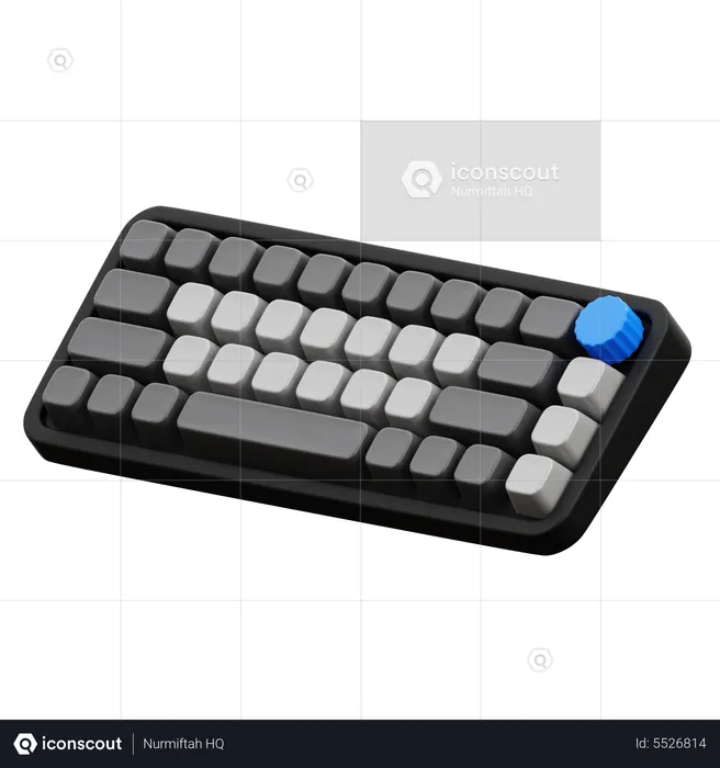Mechanical Keyboard With Knop  3D Icon