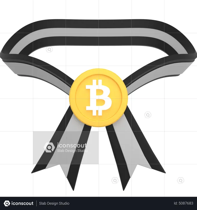 Médaille bitcoin  3D Icon