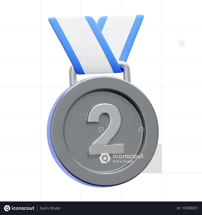 Médaille d'argent  3D Icon