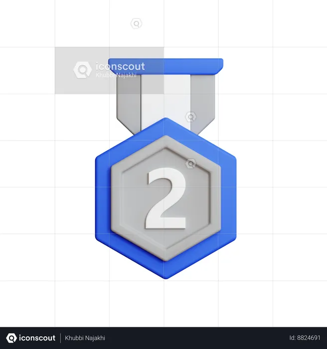 Médaille d'argent  3D Icon