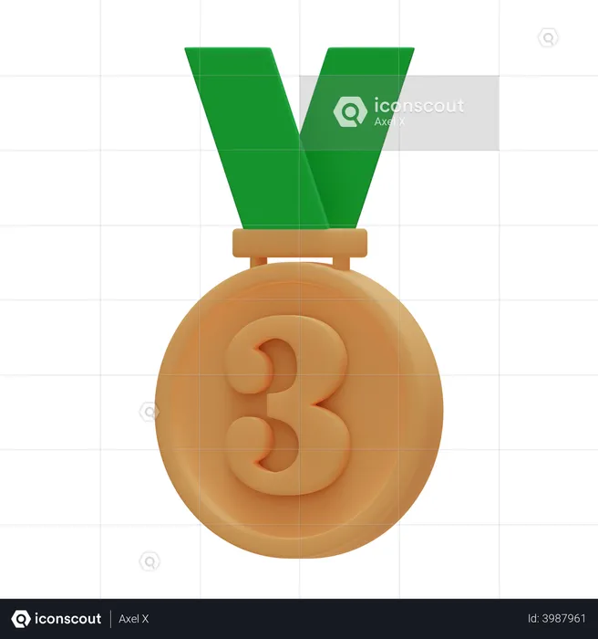 Médaille de bronze  3D Illustration