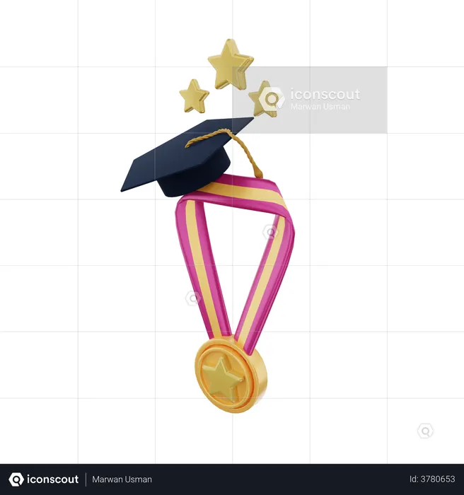 Médaille de fin d'études  3D Illustration