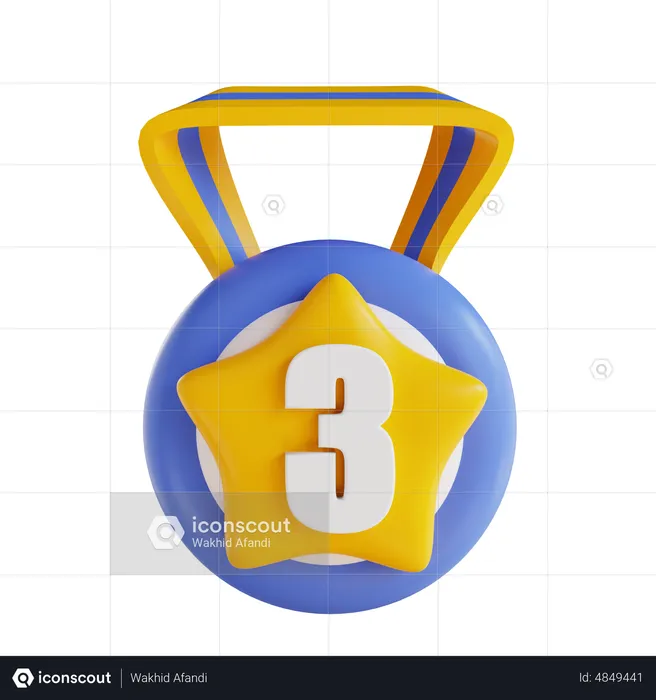 Médaille de troisième position  3D Icon