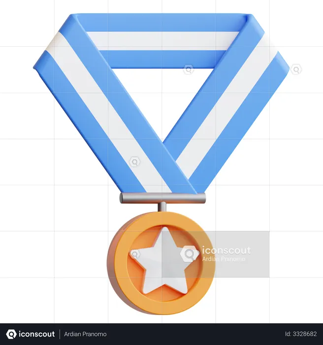 Médaille étoile  3D Illustration