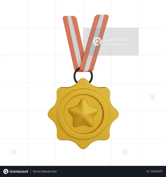 Médaille étoile  3D Illustration