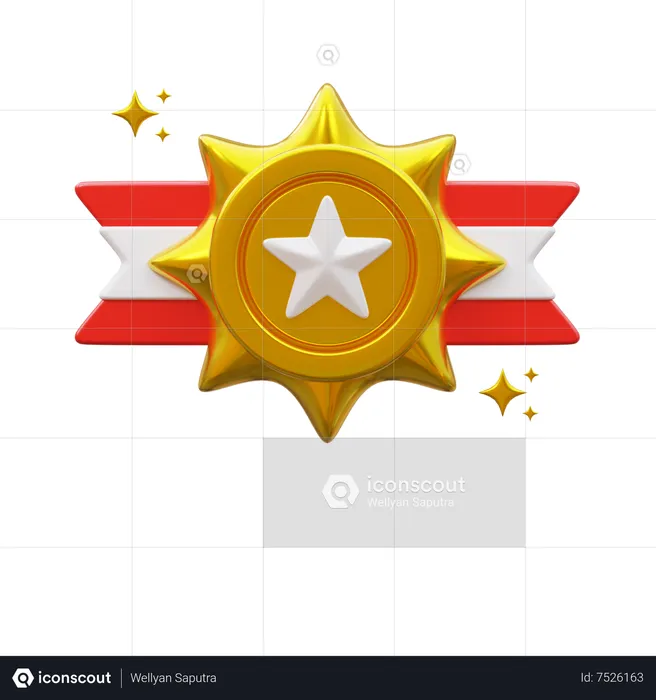 Médaille étoile  3D Icon