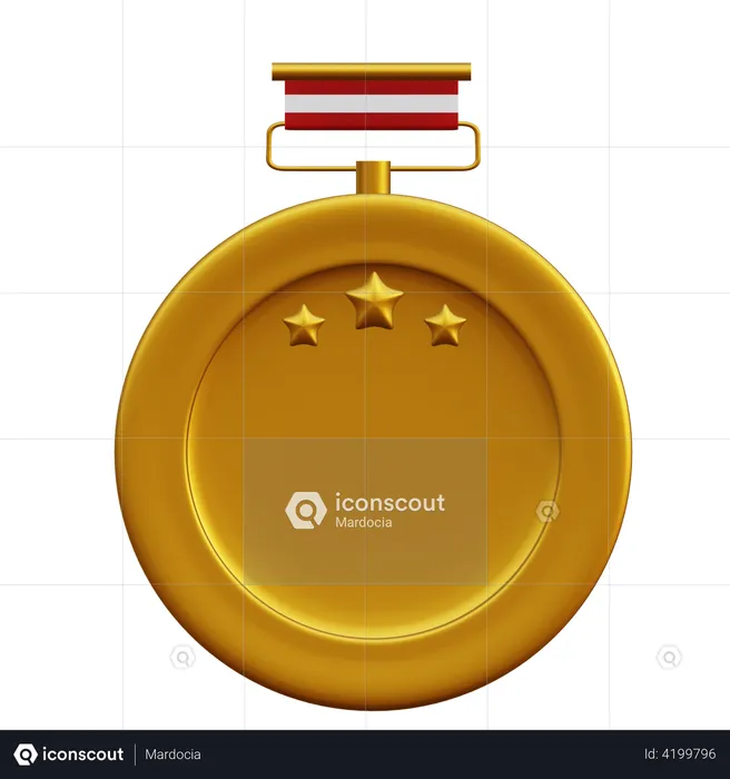 Médaille trois étoiles  3D Illustration