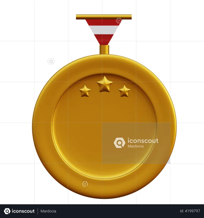 Médaille trois étoiles  3D Illustration