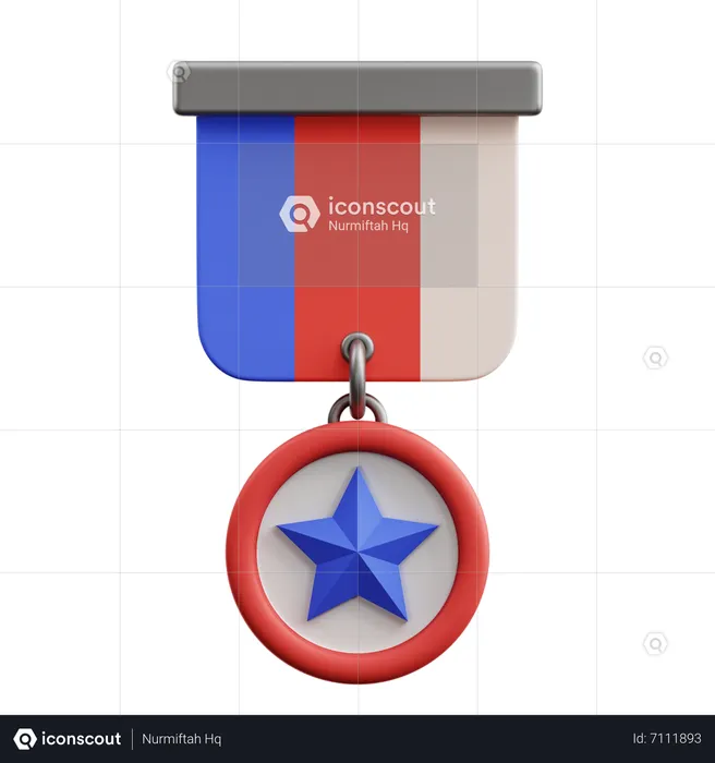 Médaille de vétéran  3D Icon