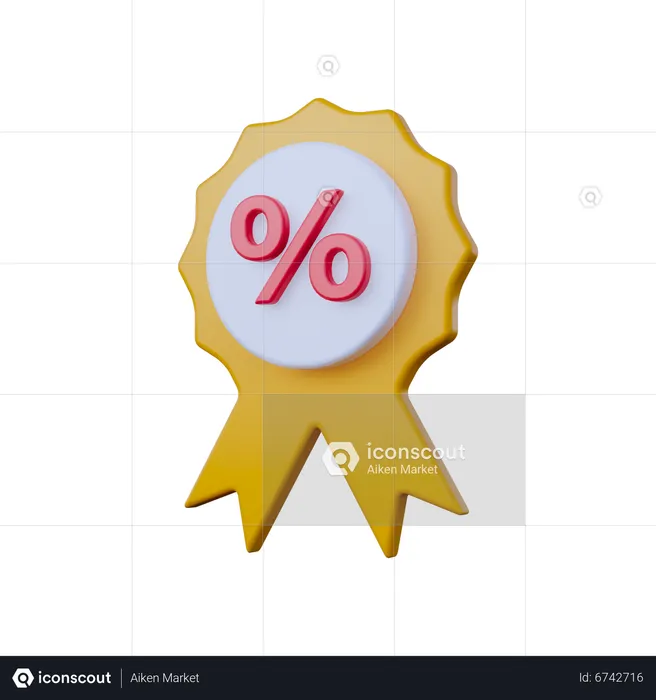 Medal Discount  3D Icon
