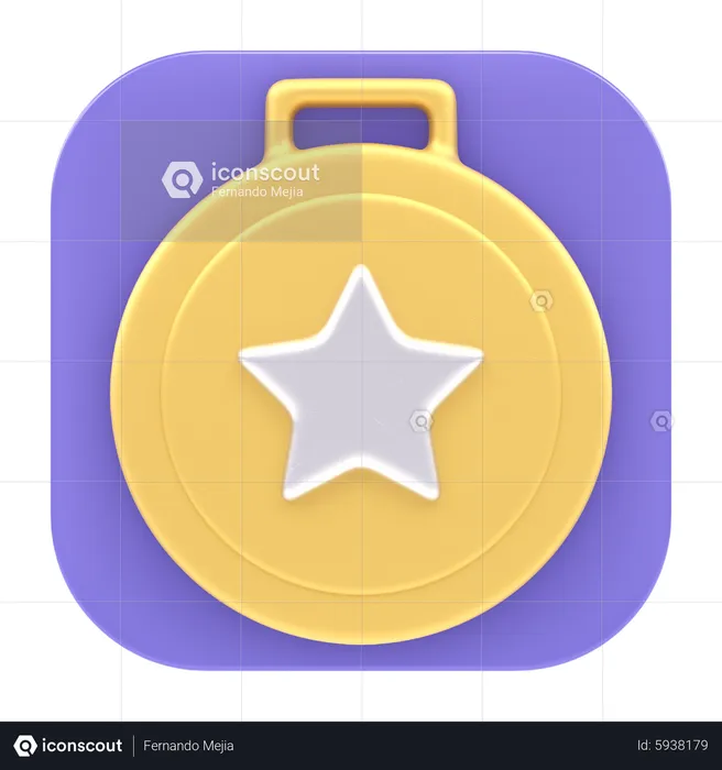 Aplicativo de medalha  3D Icon