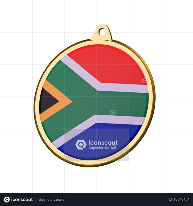 Medalha de emblema da bandeira da áfrica do sul Flag 3D Icon