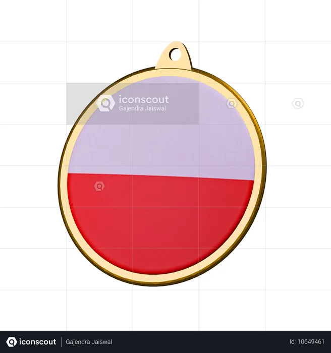 Medalha da bandeira da polônia Flag 3D Icon