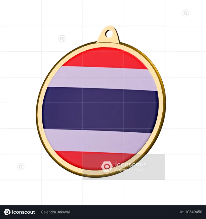 Medalha de bandeira da tailândia Flag 3D Icon