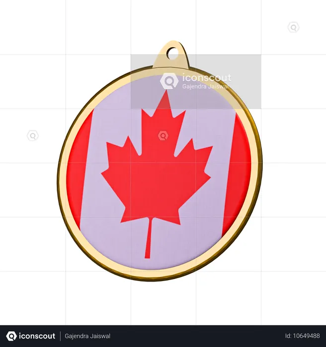 Medalha de bandeira do canadá Flag 3D Icon