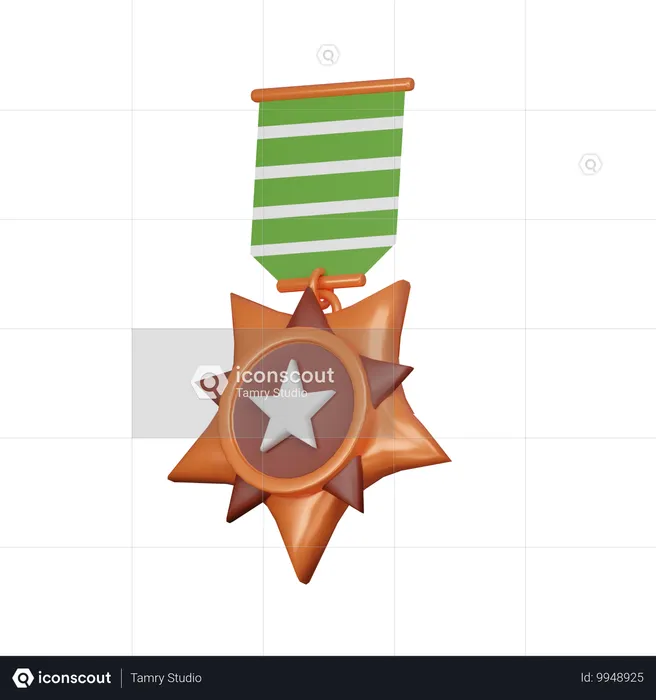 Medalha de cobre  3D Icon