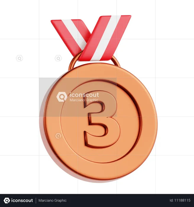 Medalha de bronze  3D Icon