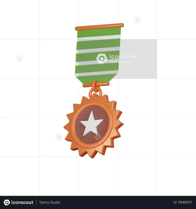 Medalha de cobre  3D Icon