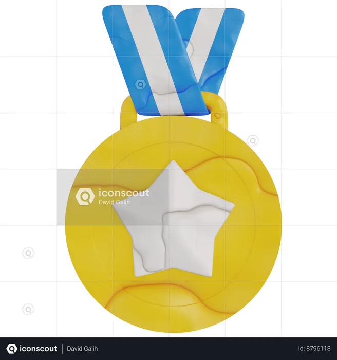 Medalha de conquista de estrela  3D Icon