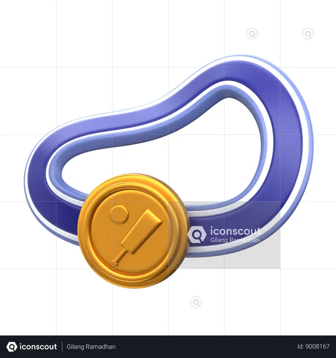 Medalha de críquete  3D Icon