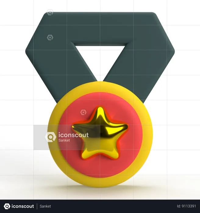 Medalha de ouro  3D Icon