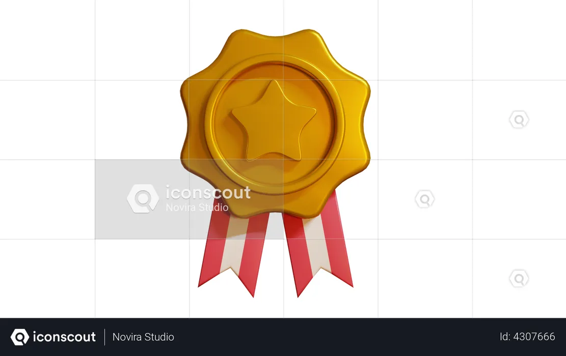 Medalha de ouro  3D Illustration