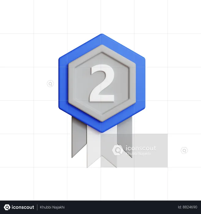 Medalha de prata  3D Icon