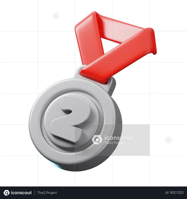 Medalha de prata  3D Icon