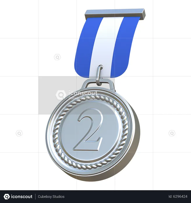 Medalha de prata  3D Icon