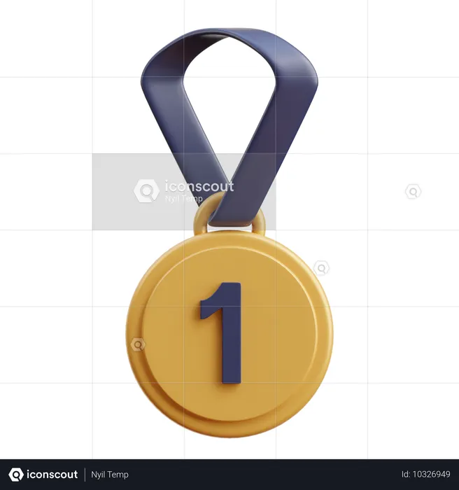 Medalha de primeiro lugar  3D Icon