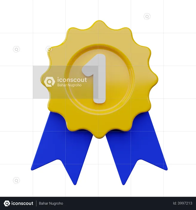 Medalha de primeiro lugar  3D Illustration