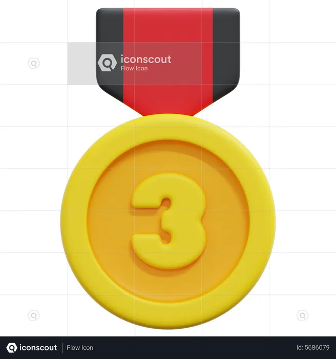 Medalha de terceiro lugar  3D Icon