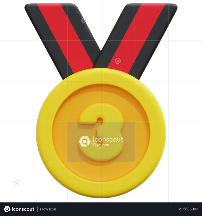 Medalha de terceiro lugar  3D Icon