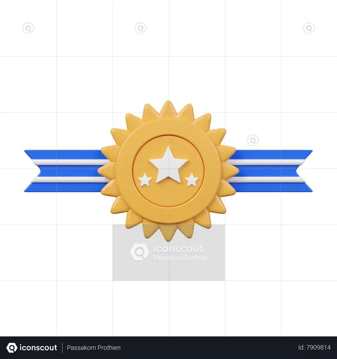 Medalha de três estrelas  3D Icon