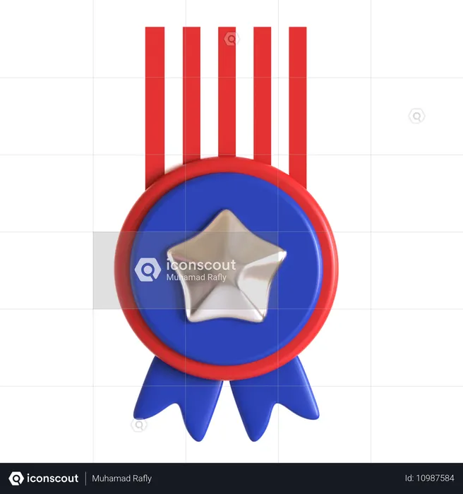 Medalha do dia da independência americana  3D Icon