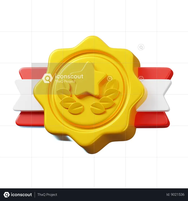 Medalha estrela  3D Icon