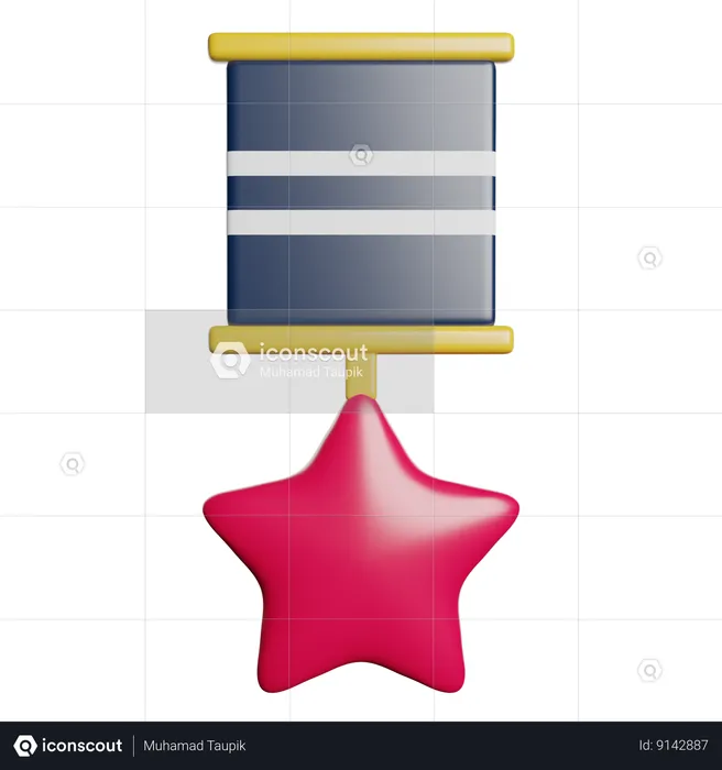 Medalha estrela  3D Icon