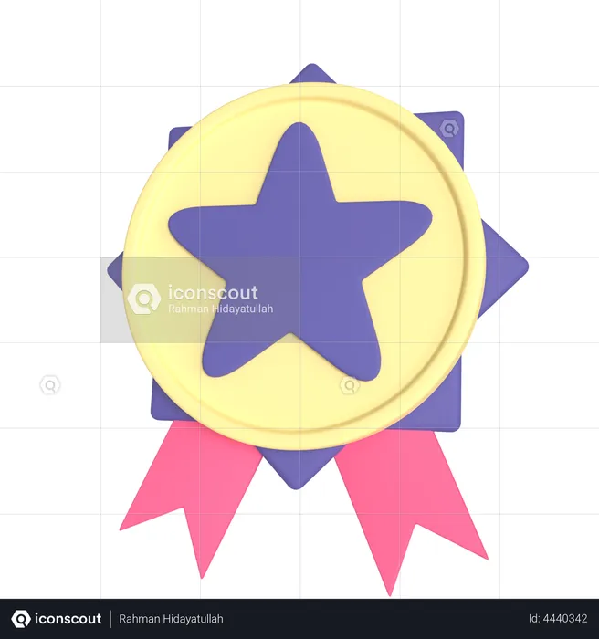 Medalha estrela  3D Illustration