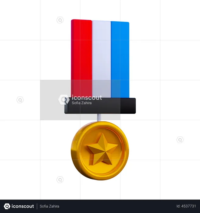 Medalha estrela  3D Illustration