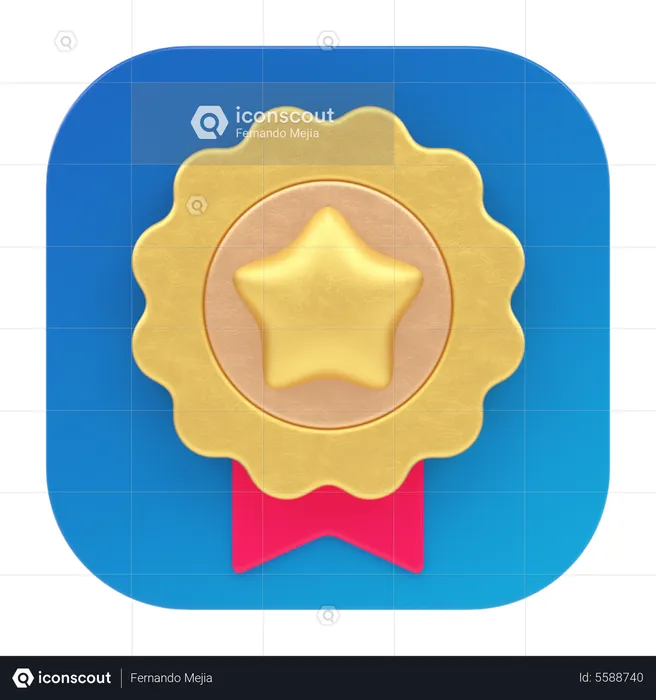 Medalha estrela  3D Icon