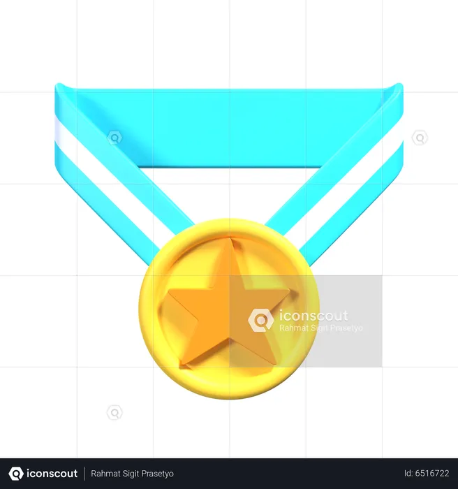 Medalha estrela  3D Icon