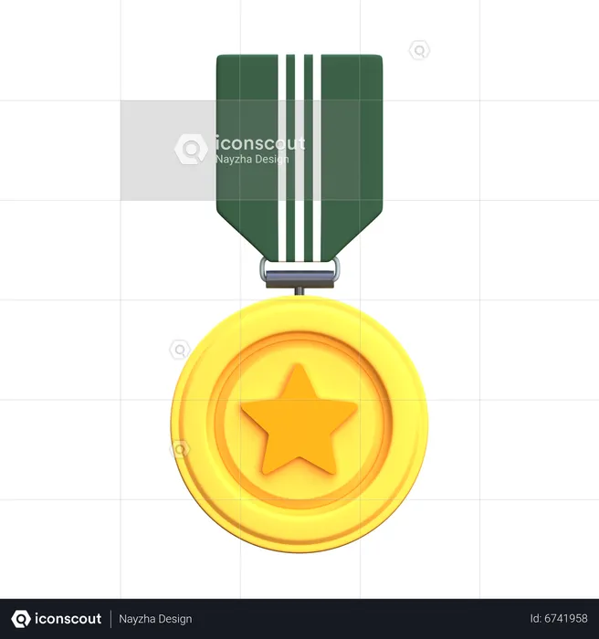 Medalha estrela  3D Icon