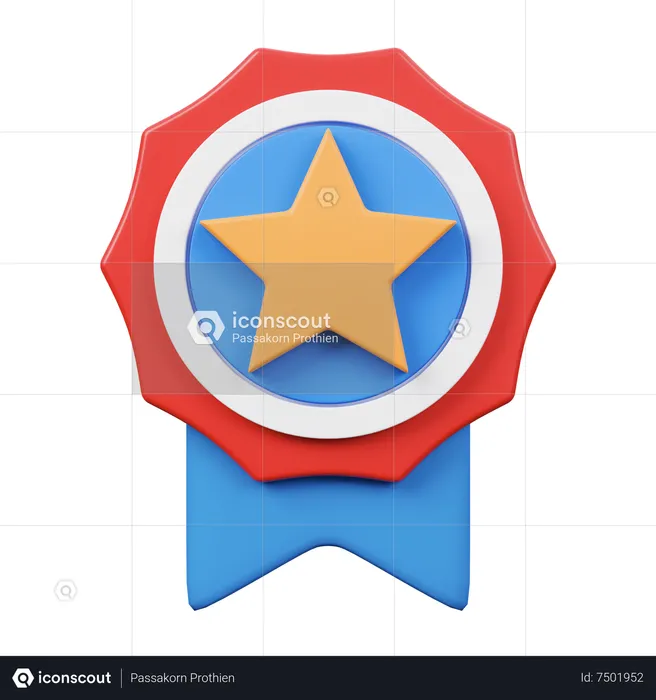 Medalha estrela  3D Icon