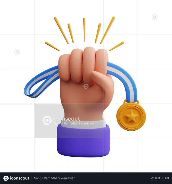 Medalla de mano  3D Icon