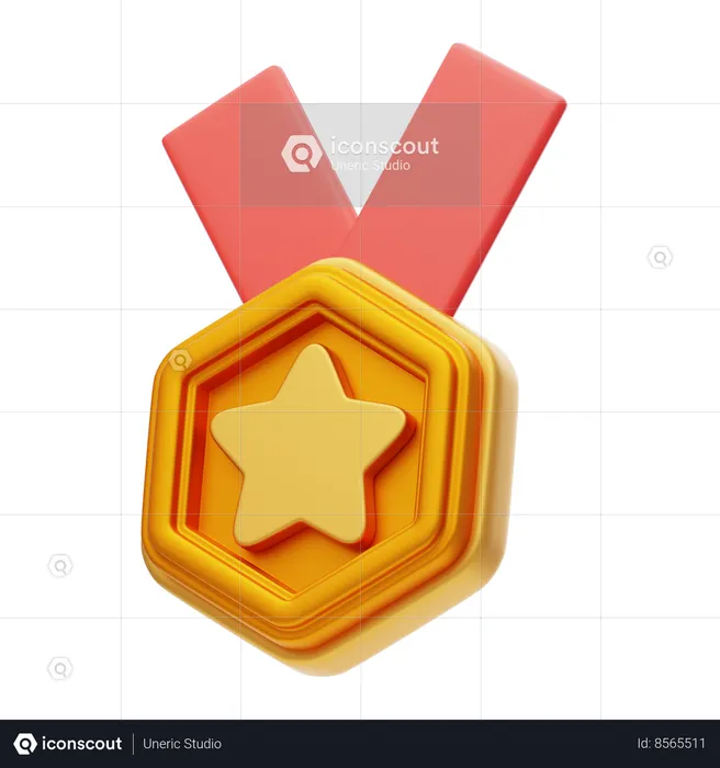 Medalla de oro  3D Icon