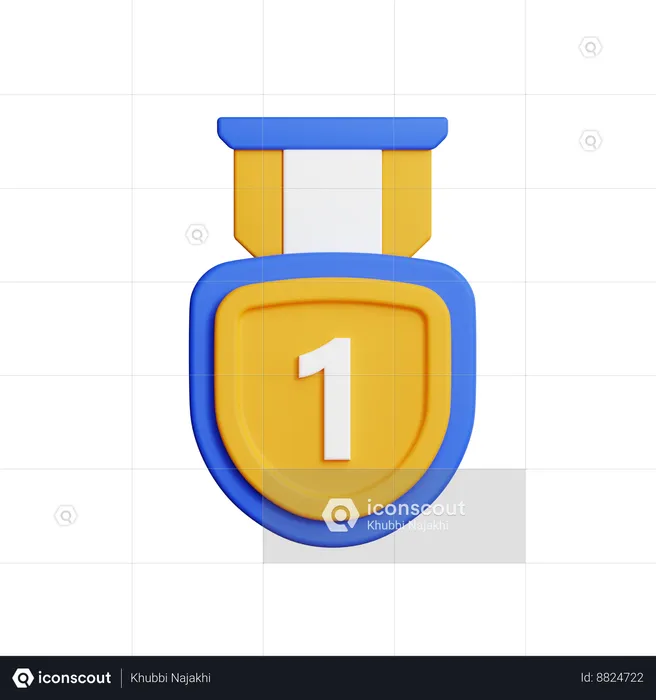 Medalla de oro  3D Icon