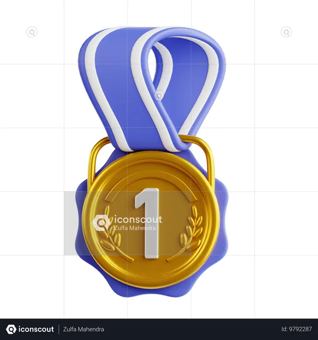 Medalla de oro  3D Icon