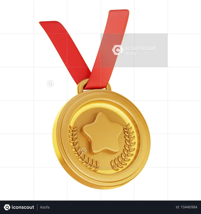 Medalla de oro  3D Icon