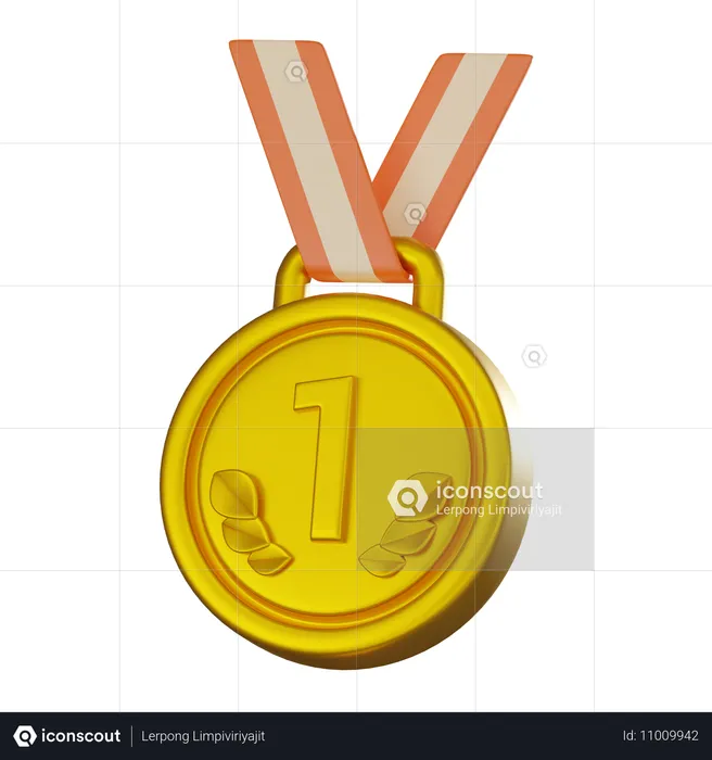 Medalla de oro  3D Icon