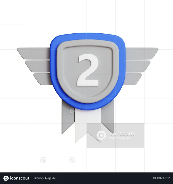 Medalla de plata  3D Icon